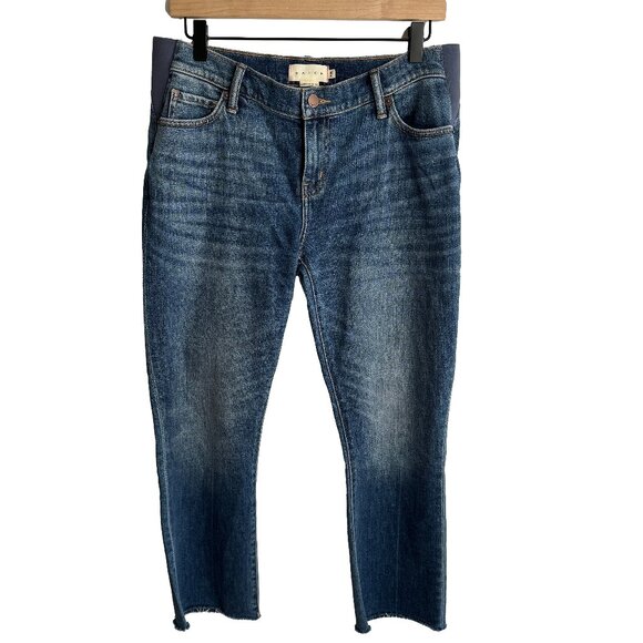 Hatch Denim Blue Cropped Jeans - Picture 1 of 12